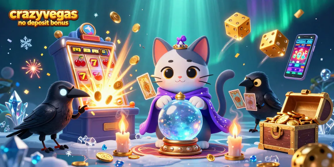 Spin to win with crazyvegas no deposit bonus as a mystical cat and raven highlight casino excitement.