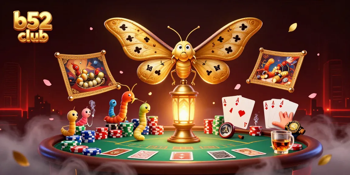 B52 Club players engage with thrilling poker games and vibrant designs in a captivating casino scene.