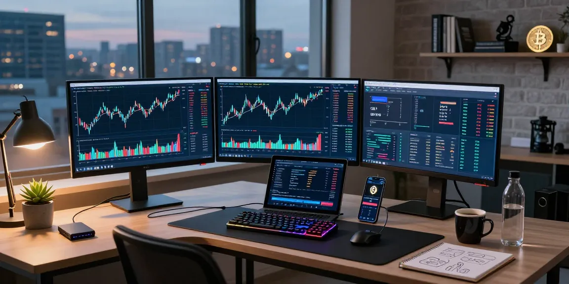 Bohemium AI kryptoměnové obchodování v moderním minimalistickém pracovním prostoru s kryptografickými grafy a analytickými nástroji.