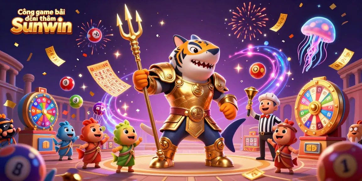 Experience thrilling gaming at Cổng game bài đổi thưởng Sunwin with fun lottery elements and energetic scene.