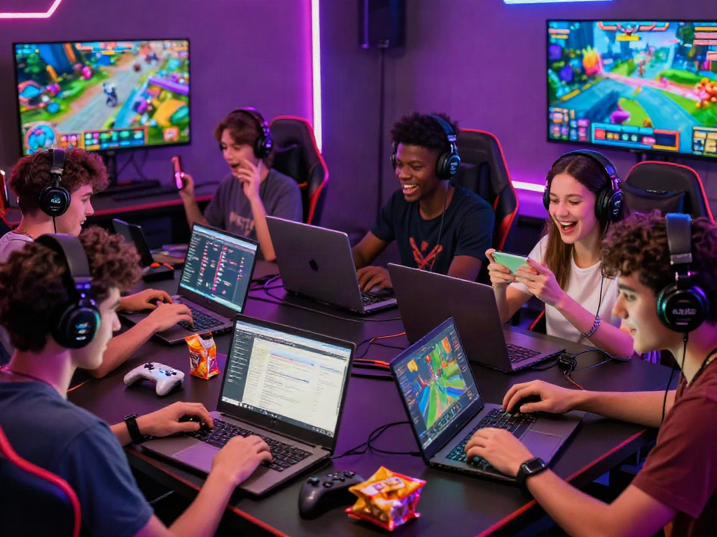 Engaging online gaming scene of players immersed in activities at https://playsv88.net/ showcasing excitement and vibrant atmosphere.